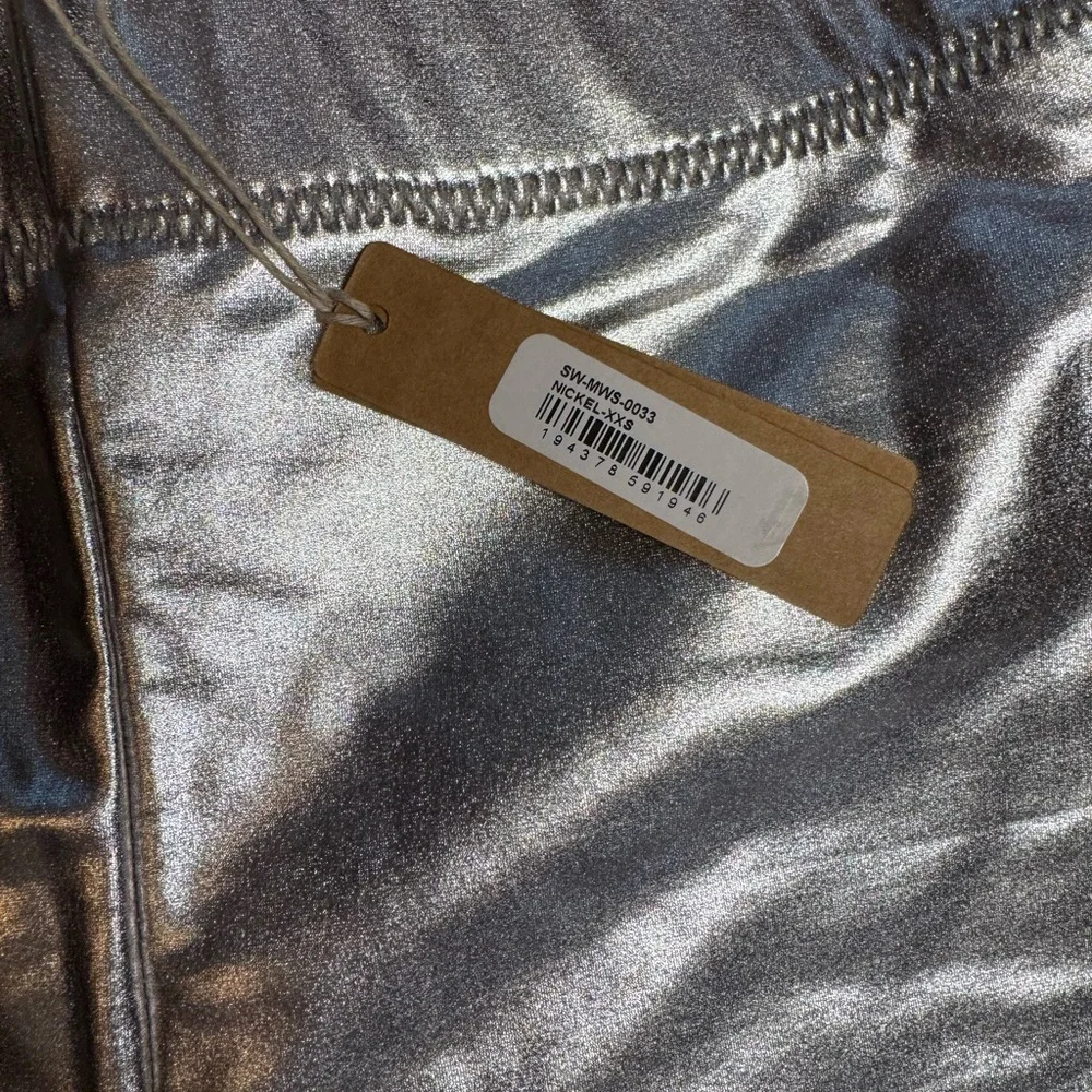 Skims metallic swim shorts xxs